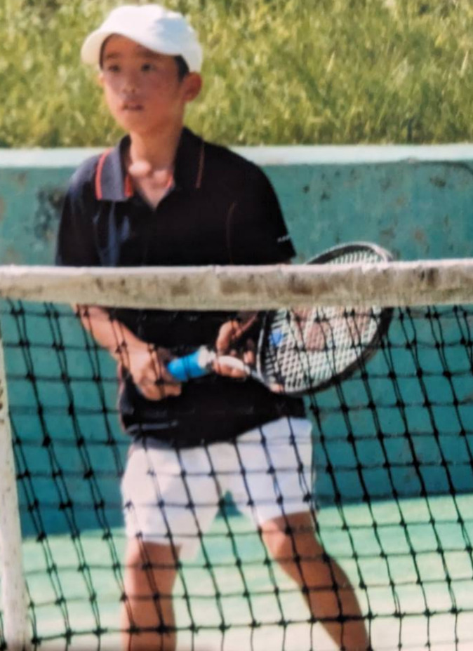 作成者が6歳で初めて試合に出た時の写真